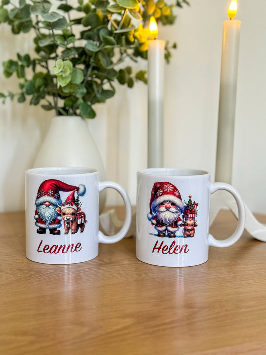 Personalised Gnome Christmas Mug