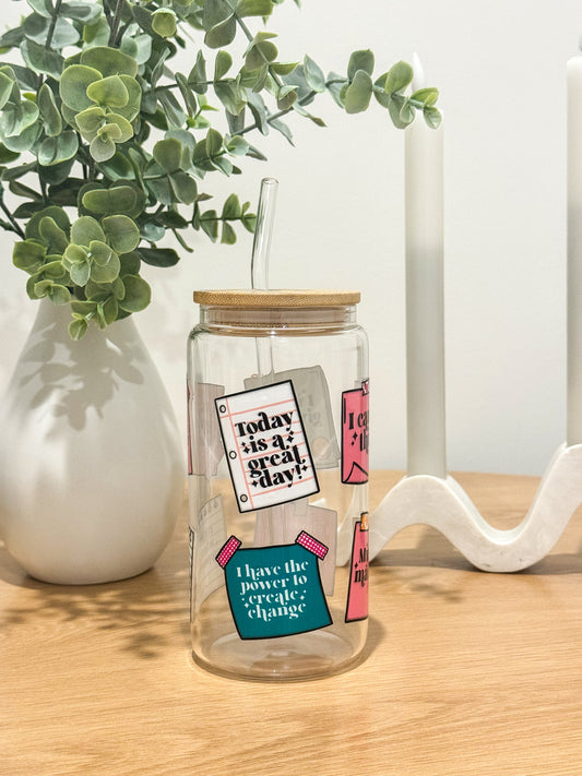 Positive Affirmations Glass Cup