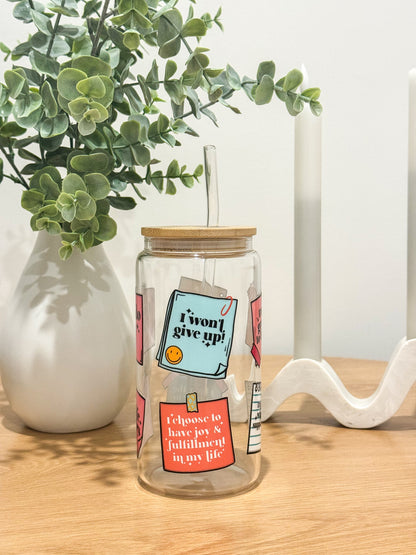 Positive Affirmations Glass Cup