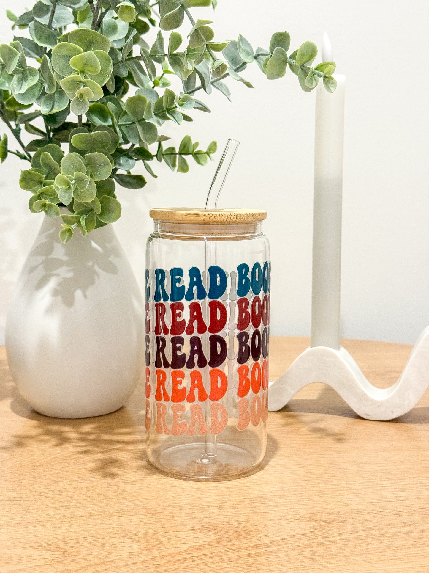 "Drink Coffee, Read Books" Glass Cup